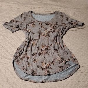 Maurices Brown and Tan Relaxed Short Sleeve Blouse